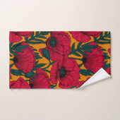 Rode papavertuin bad handdoek (Handdoek)