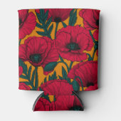 Rode papavertuin blikjeskoeler (Voorkant)