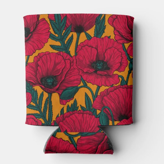 Rode papavertuin blikjeskoeler (Achterkant)