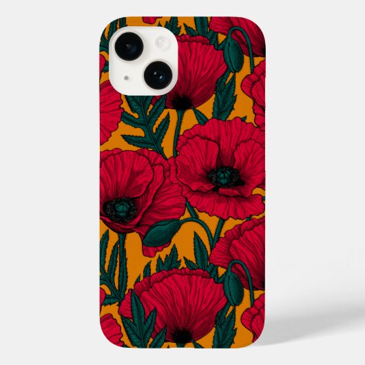 Rode papavertuin Case-Mate iPhone case (Achterkant)