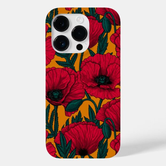 Rode papavertuin Case-Mate iPhone case (Achterkant)