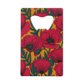 Rode papavertuin creditkaart flessenopener (Voorkant)