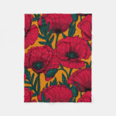 Rode papavertuin fleece deken (Voorkant)