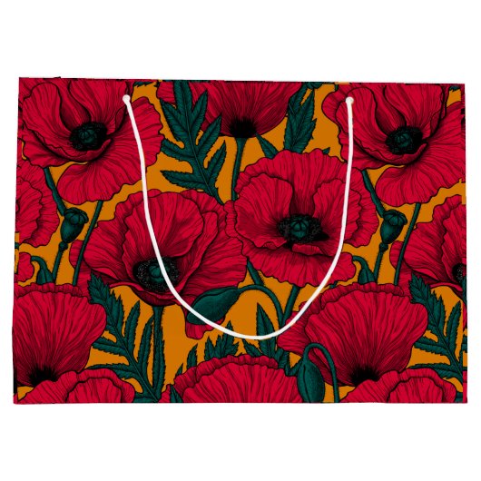 Rode papavertuin groot cadeauzakje (Achterkant)