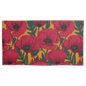 Rode papavertuin kussensloop (Voorkant-Links)