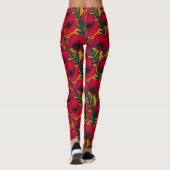 Rode papavertuin leggings (Achterkant)