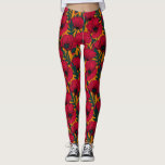 Rode papavertuin leggings<br><div class="desc">Vectorpatroon gemaakt van met de hand getrokken rode papavers.</div>