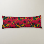 Rode papavertuin lichaamskussen (Achterkant)