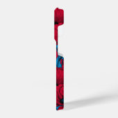 Rode papavertuin op blauw iPhone hoesje (Linkerkant)