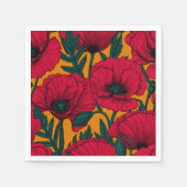 Rode papavertuin servet (Voorkant)