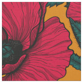 Rode papavertuin stof (Close Up)