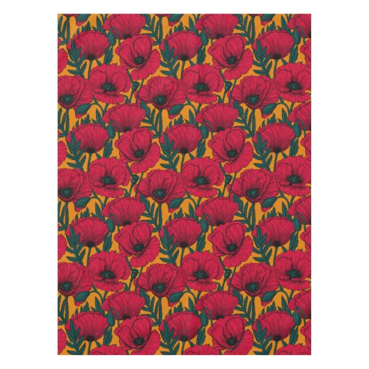 Rode papavertuin tafelkleed (Voorkant)