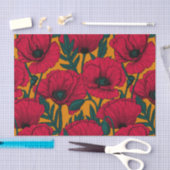 Rode papavertuin tissuepapier (Craft)
