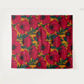 Rode papavertuin wandkleed (Voorkant (horizontaal))