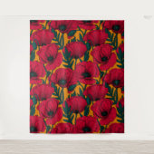 Rode papavertuin wandkleed (Voorkant)