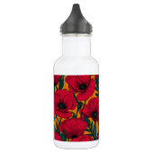 Rode papavertuin waterfles  (Links)