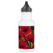 Rode papavertuin waterfles  (Rechts)