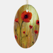 Rode papaverventilator keramisch ornament (Rechts)