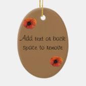 Rode papaverventilator keramisch ornament (Achterkant)