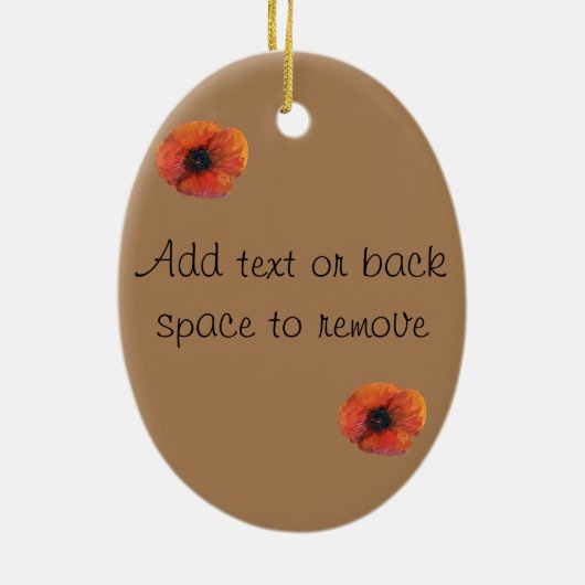 Rode papaverventilator keramisch ornament (Achterkant)