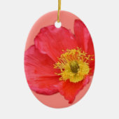 Rode papaverventilator keramisch ornament (Voorkant)