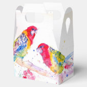 Rode Papegaai Bruidstaart Favor Doos Rosella Vogel Bedankdoosjes (Geopend)