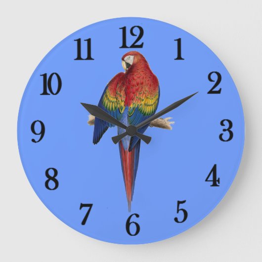 Rode papegaai grote klok (Voorkant)