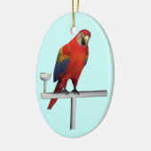 Rode papegaai keramisch ornament (Links)