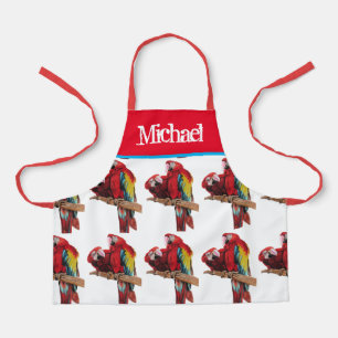 Rode papegaai Macaw Kleurrijke Blauwe Kinder Jonge Schort