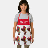 Rode papegaai Macaw Kleurrijke Blauwe Kinder Jonge Schort (Insitu)