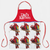 Rode papegaai Macaw Kleurrijke Blauwe Vaders Keuke Schort (Voorkant)