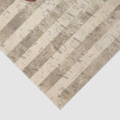 Rode papegaai op de ontkoppeling van Tan Stripes Tissuepapier (Detail)