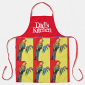 Rode papegaai Rosella Kleurrijke Blauwe Vaders Keu Schort (Voorkant)