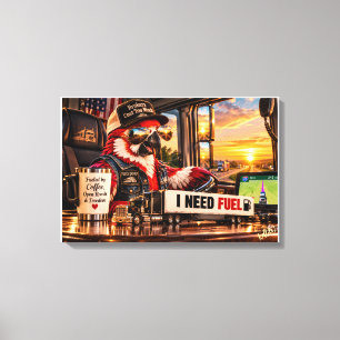 Rode Papegaai Vrachtwagenchauffeur Ik Heb Brandsto Canvas Afdruk