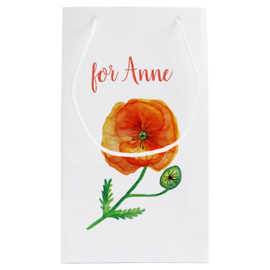 Rode papegaaibloem, botanische spoelzak klein cadeauzakje (Achterkant)