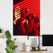 Rode papegaaien en een hand poster (Thuiskantoor)