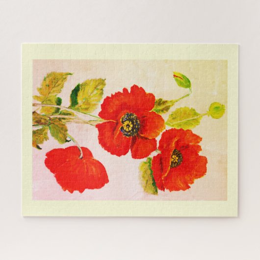 Rode papegaaien legpuzzel (Horizontaal)