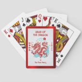 Rode Papercut Draak Chinese Maan Nieuwjaar 2024 Pokerkaarten (Achterkant)