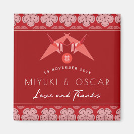 Rode Papier Kranen Sakura Aziatische Bruiloft Part Magneet