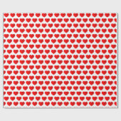 Rode Papieren Hartjes Patroon Cadeaupapier (Vlak)