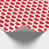 Rode Papieren Hartjes Patroon Cadeaupapier (Hoek)