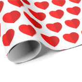 Rode Papieren Hartjes Patroon Cadeaupapier (Rol Hoek)