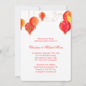 Rode Papieren Lantaarns 35ste huwelijksverjaardag Kaart (Achterkant)