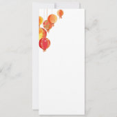 Rode papieren lantaarns lange verticale bruiloft kaart (Achterkant)