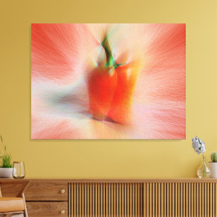 Rode Paprika, Aanpasbare Abstracte Voedsel Thema Canvas Afdruk