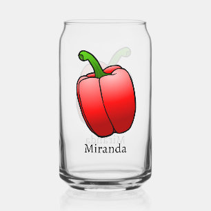 Rode Paprika Blikvorm Glas