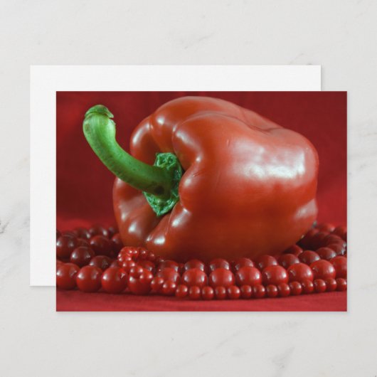 Rode paprika&kralen_2 briefkaart (Voorkant / Achterkant)