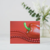 Rode paprika&kralen briefkaart (Staand voorkant)