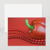 Rode paprika&kralen briefkaart (Voorkant / Achterkant)