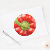 Rode paprika macro ronde sticker (Envelop)